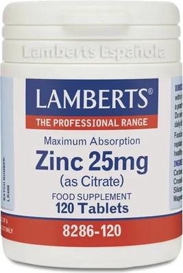 Tablets Lamberts Zinc 25mg Maximum Absorption