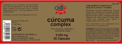 Obire Kurkuma Kapseln 5000mg 95% Curcumin mit Vitamin C und Pfeffer