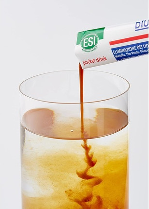 Entwässerndes Flüssigmittel Esi Diurerbe Forte 24 Pocket Drink Granatapfel