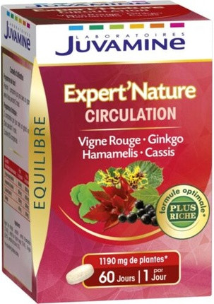 Биологически активная добавка Juvamine Expert Nature Кровообращение Красный виноград Гинкго Гамамелис Черная смородина