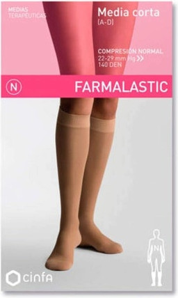 Pflegeset Körpfer Farmalastic, Kompressionsstrumpf Kurz 140 Beige Queen Plus