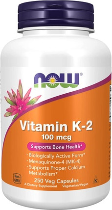 Vitamin Serum Now Foods 100mcg Vitamin K-2 250 Veg Capsules