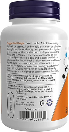 Amino Acid Now Foods L-Lysin Hydrochlorid Doppelte Stärke