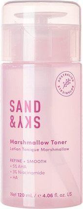 Feuchtigkeitsspendendes Peeling Gesichtswasser Sand & Sky Marshmallow