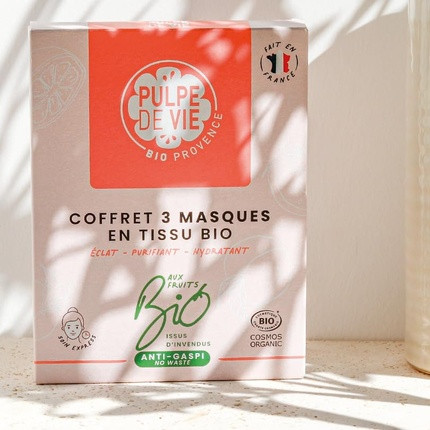 Sheet Mask Set Pulpe De Vie Pulpe De Vie Organic Face Masks Set of 3 - Anti-Waste