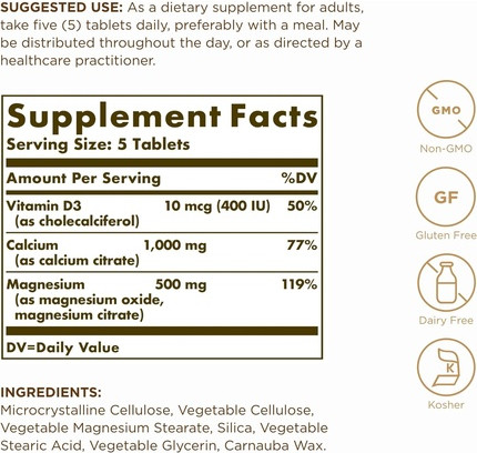Solgar Calcium Magnesium Tabletten mit Vitamin D3