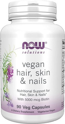 Vitamin Serum Now Foods Vegan Soch, Teri & Tirnoqlar Uchun