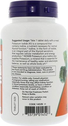 Now Foods Kalium Plus Jod Tabletten