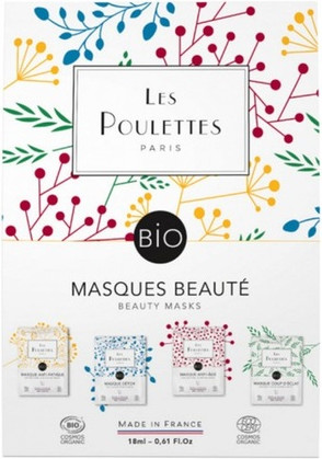 Sheet Mask Markenlos Les Poulettes Paris Set of 4 Beauty Masks Discovery Pack