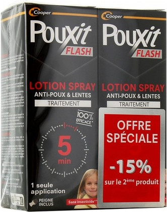 Spray Markenlos Pouxit Flash Anti-Lice and Nits