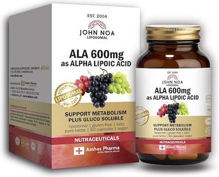 Nahrungsergänzungsmittel John Noa Ala 600mg als Alpha-Liponsäure Liposomal