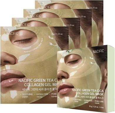 Gel Mask Set Nacific Green Tea Cica Collagen