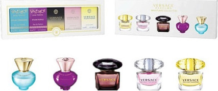 Fragrance Set Versace Dylan Turquoise Eau De Parfum, Dylan Purple Eau De Parfum, Crystal Noir Eau De Toilette, Bright Crystal Eau De Parfum, Yellow Diamond Eau De Toilette