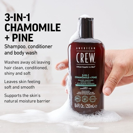 American Crew 3-IN-1 Chamomile Pine Shampoo, Conditioner und Duschgel