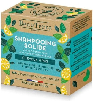 Твердый шампунь Beauterra с мятой и цедрой лимона