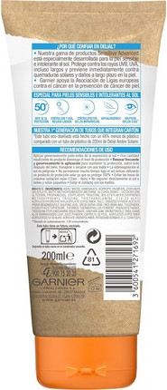 Schutzmilch Garnier Sensitive Advanced Protective Milk LSF 50