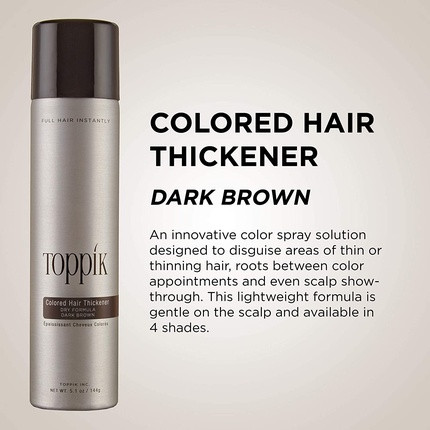 Haarverdichtungsspray Toppik Colored Hair Thickener Dunkelbraun