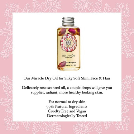 Trockenöl Benamôr Rose Amélie Miracle für Gesicht, Haare und Körper