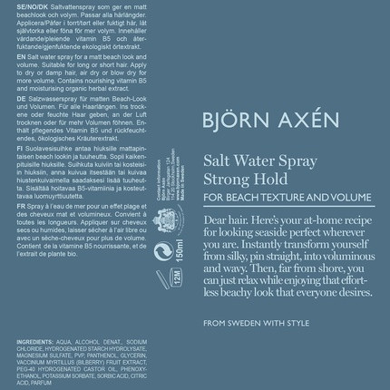 Styling Spray Bjorn Axen Salt Water Spray