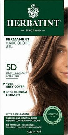 Permanente Haarfarbe Gel Herbatint Hellbraun Gold