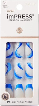 Artificial Nails Impress Press-On Manicure Mesmerize Blue