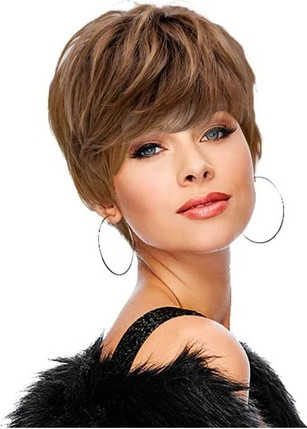 Wig Hairdo Sweet Pixie Warm Blonde Wig with Brown Root