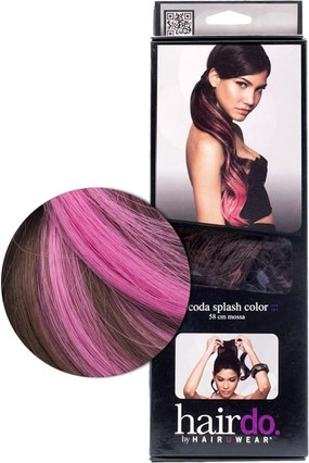 Haarteil Color Splash Kastanie Pink Fuchsia 58cm