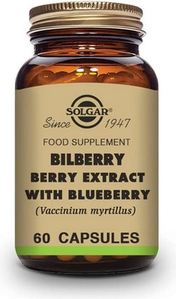 Vegetable Capsules Solgar Standardized Full Potency Bilberry Berry Extract
