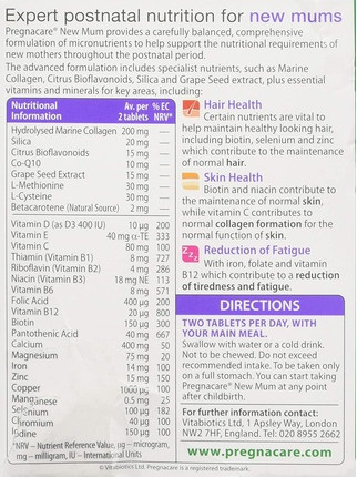Tablets Vitabiotics Pregnacare New Mum