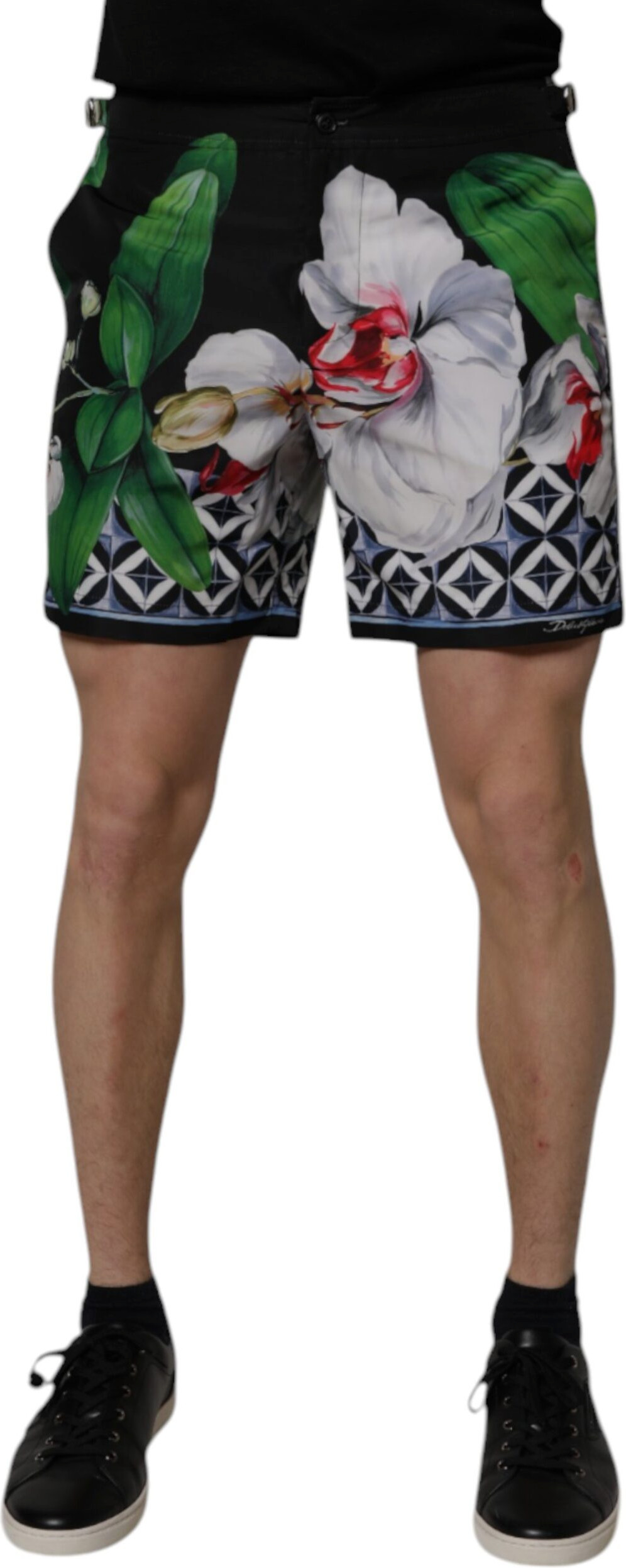 Dolce & Gabbana Ko'p rangli gulli poliester erkaklar uchun bermuda shortilari