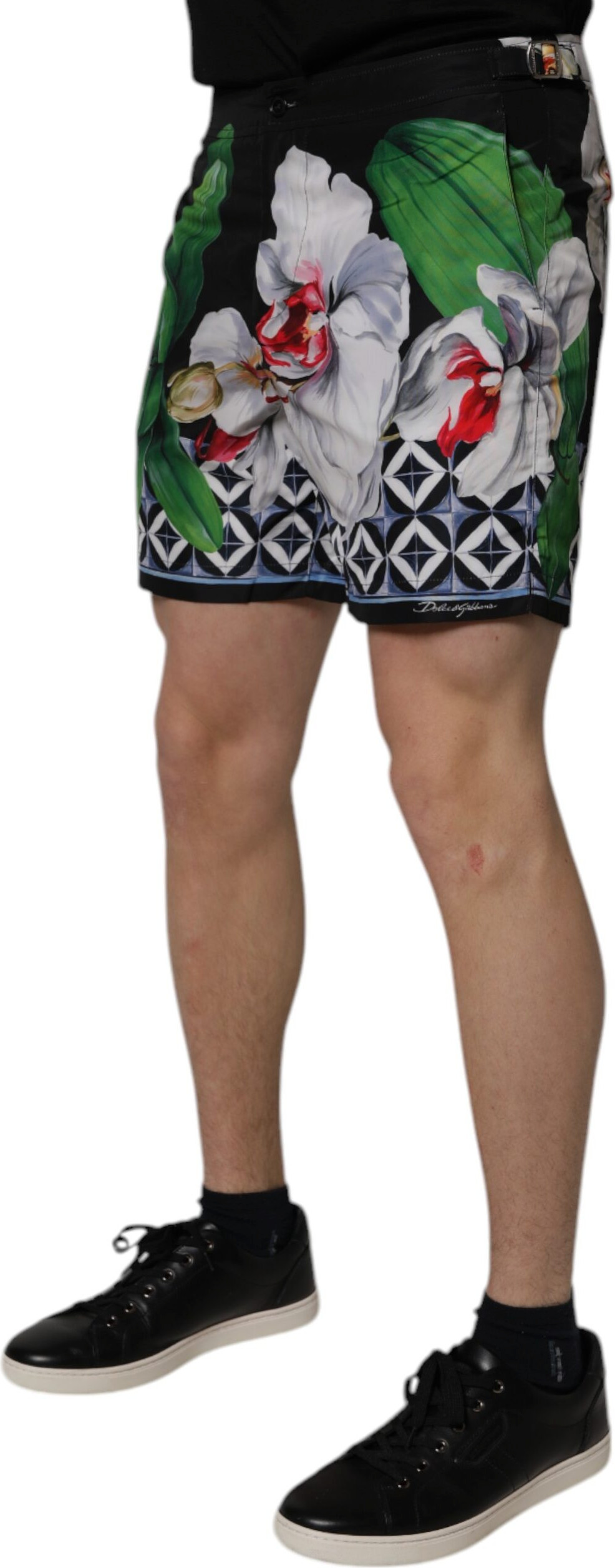 Dolce & Gabbana Ko'p rangli gulli poliester erkaklar uchun bermuda shortilari