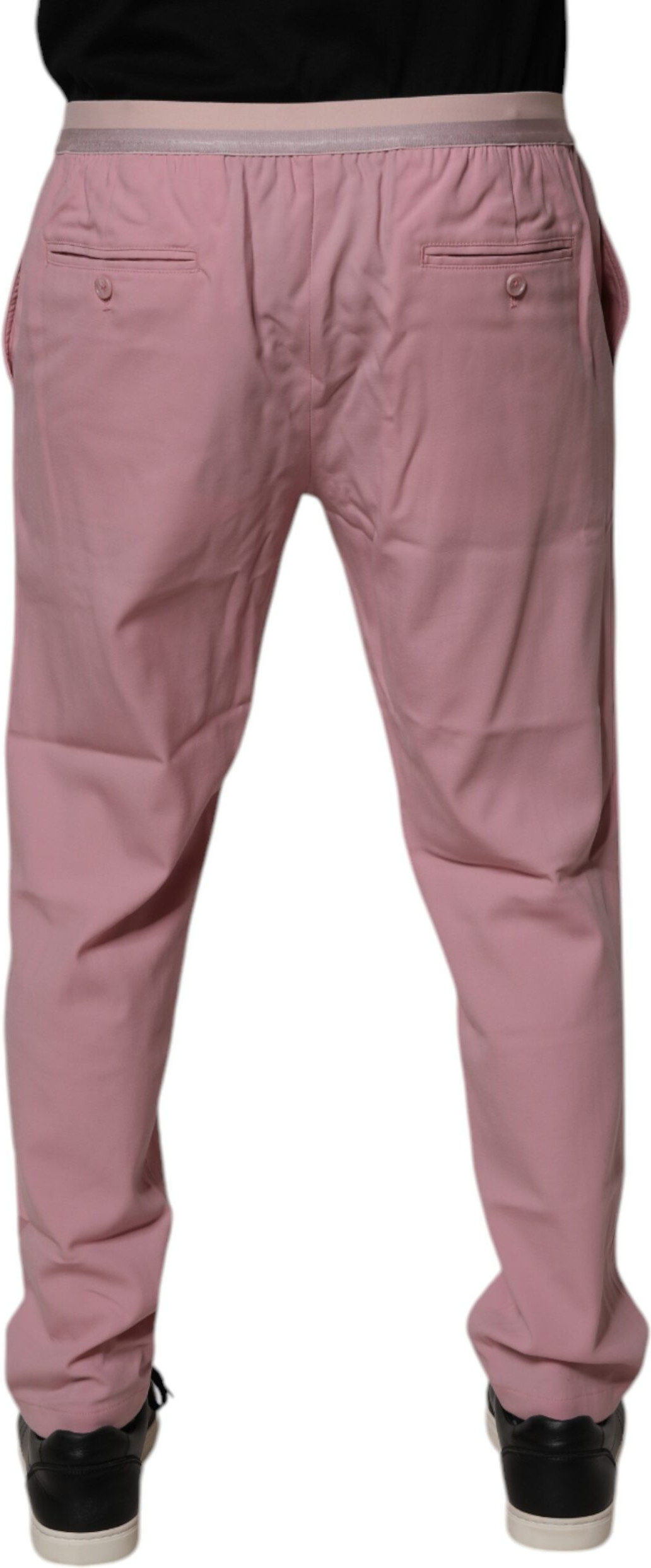 Pink Cotton Stretch Chino Pants by Dolce & Gabbana