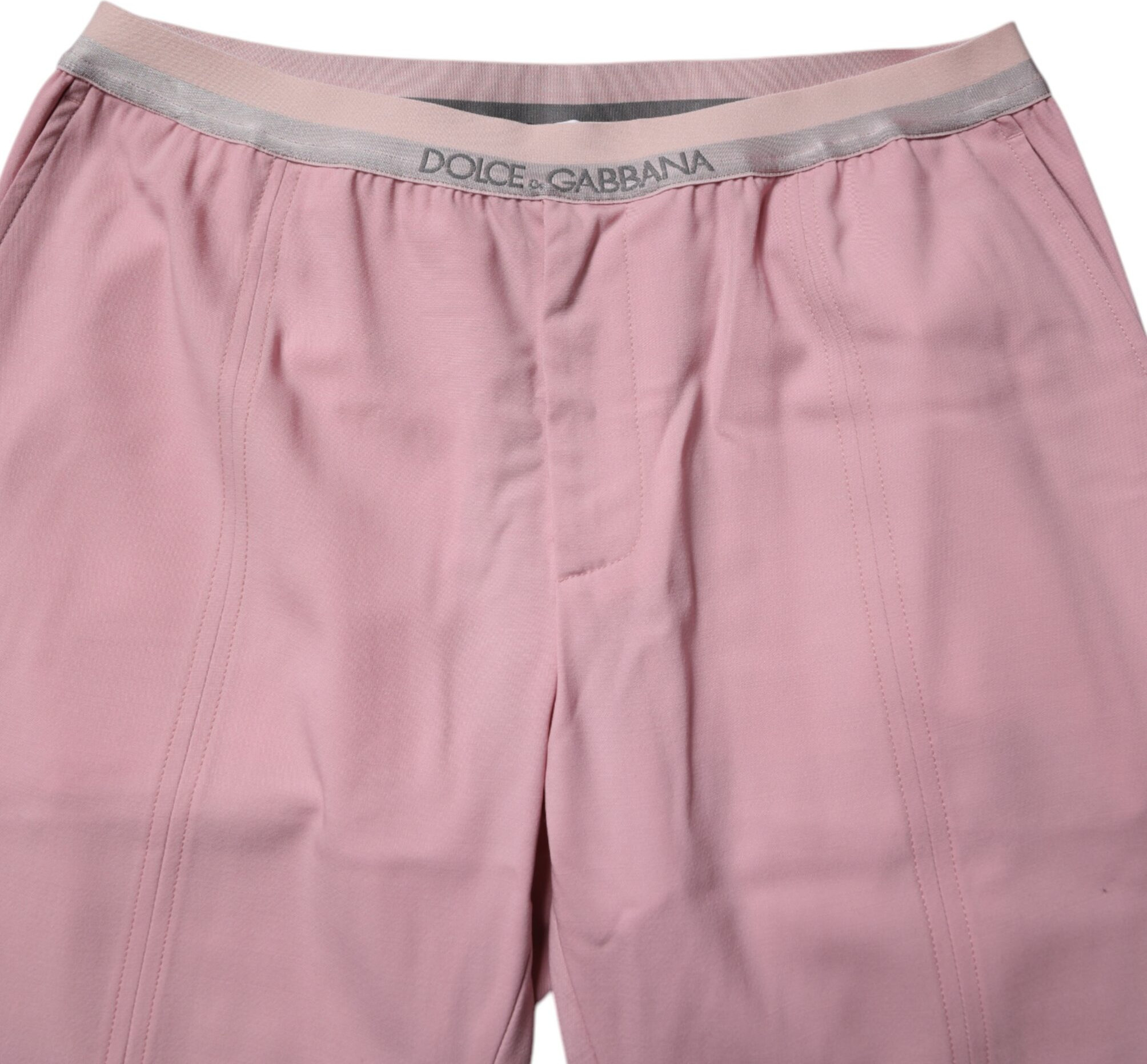 Pink Cotton Stretch Chino Pants by Dolce & Gabbana