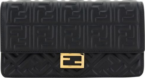 Кошелек Fendi Черная телячья кожа Bos Taurus