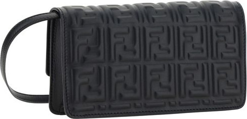Кошелек Fendi Черная телячья кожа Bos Taurus
