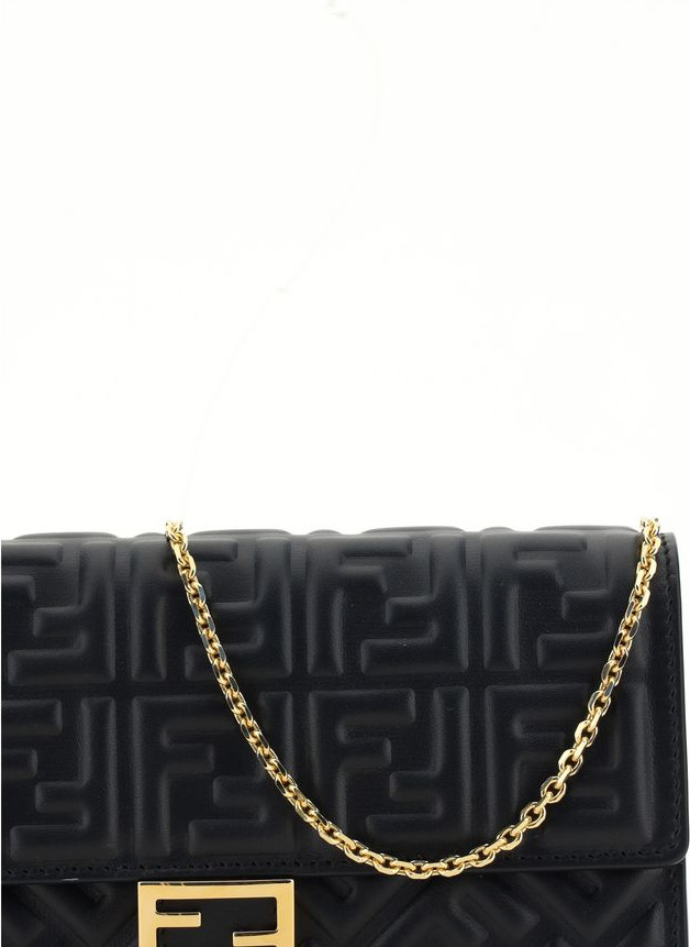 Кошелек Fendi Черная телячья кожа Bos Taurus
