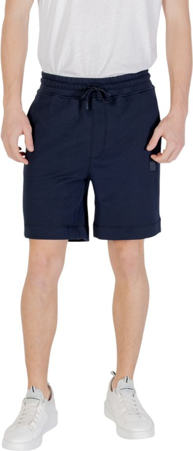 Шорты Bermuda из синего хлопка от Hugo Boss