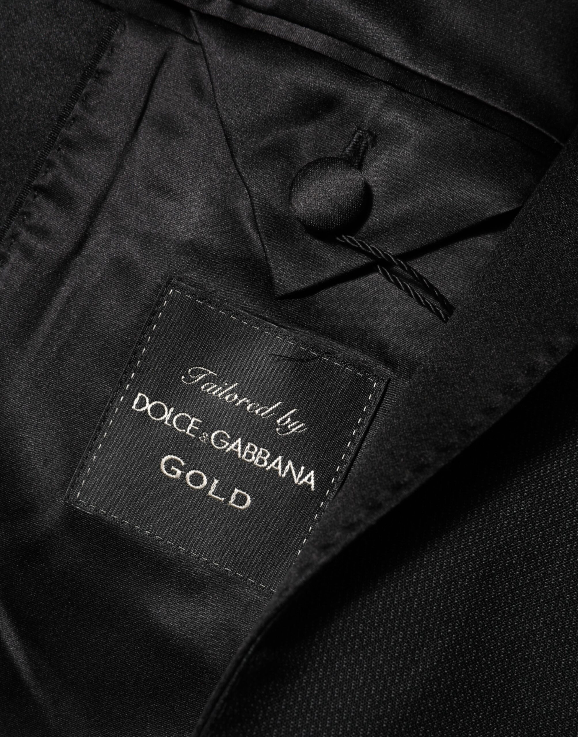 Suit Coat Blazer Dolce & Gabbana Black Wool GOLD 1 Button