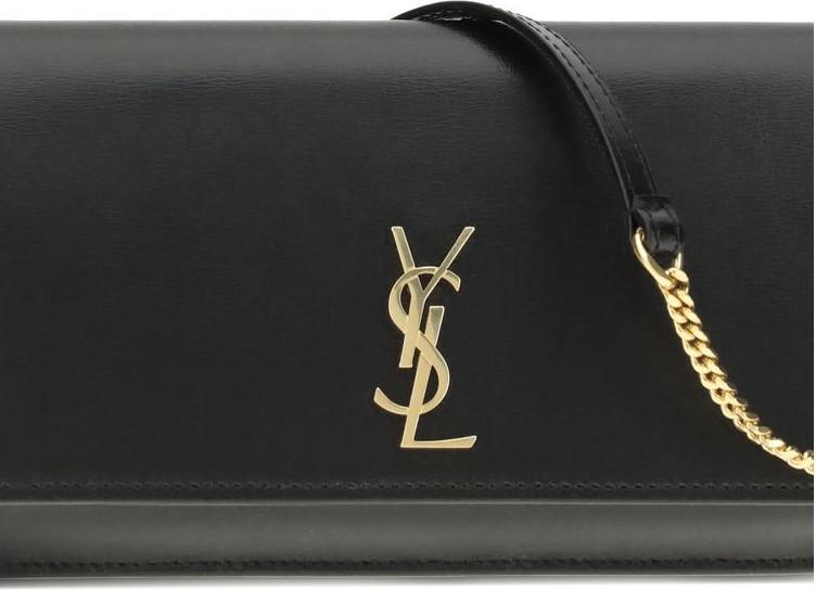 Qora mol terisidan yasalgan Rimel Saint Laurent yelka sumkasi