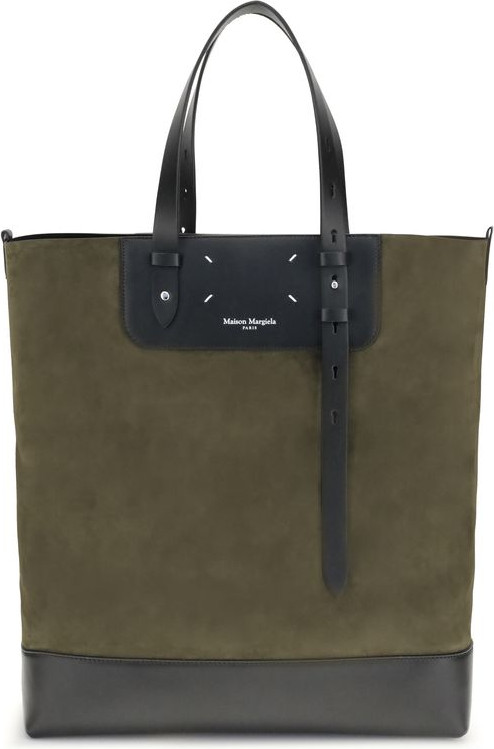 Bicolor Calf Leather Bos Taurus Shoulder Bag by Maison Margiela