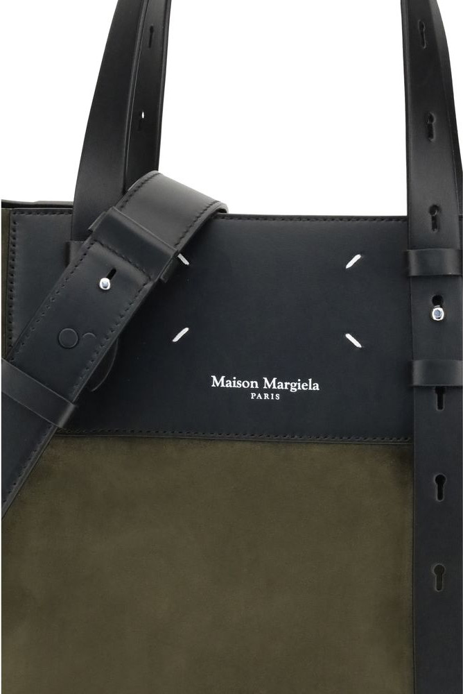 Bicolor Calf Leather Bos Taurus Shoulder Bag by Maison Margiela