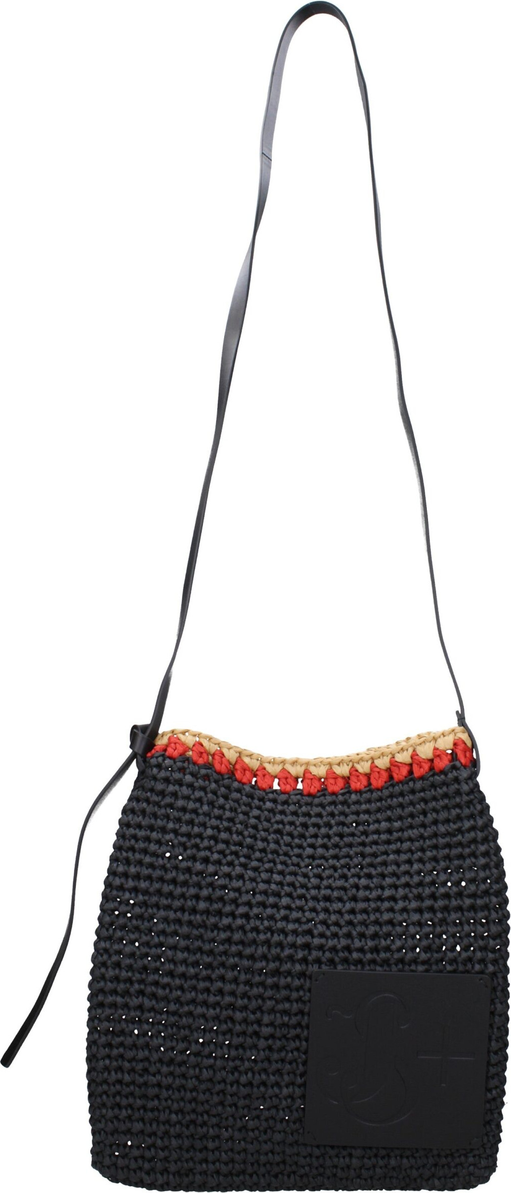 Qora Raffia Crossbody sumkasi