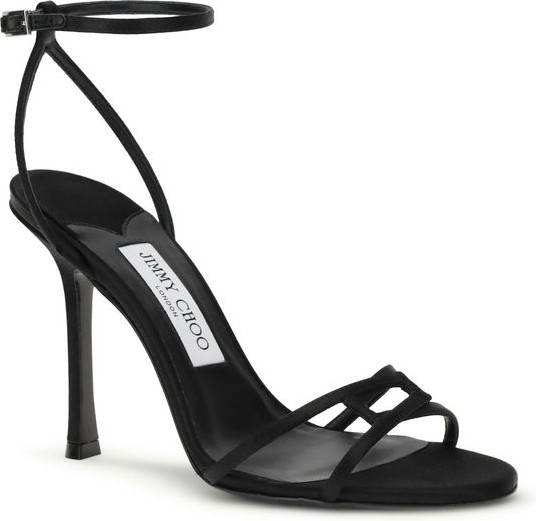 Black Calf Leather Bos Taurus Stiletto Heel Sandals