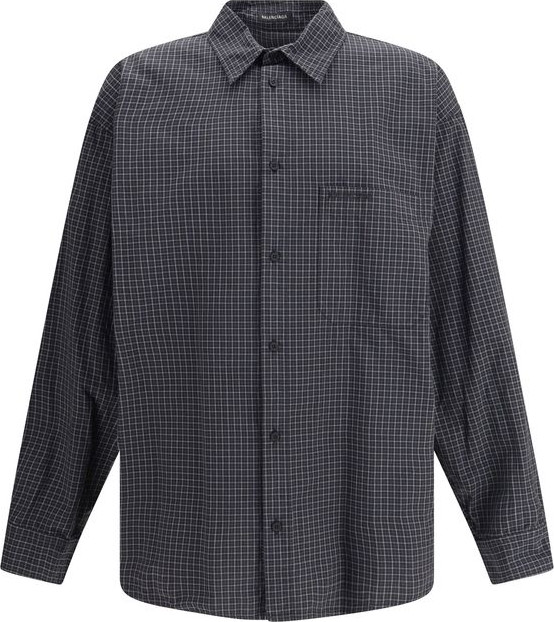 Balenciaga Black Wool Pattern Shirt