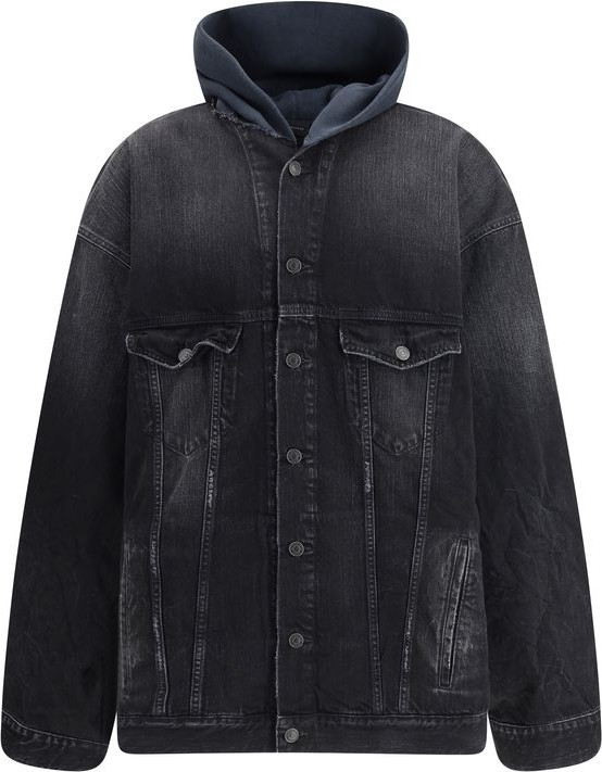 Jacket Balenciaga Black Cotton Denim
