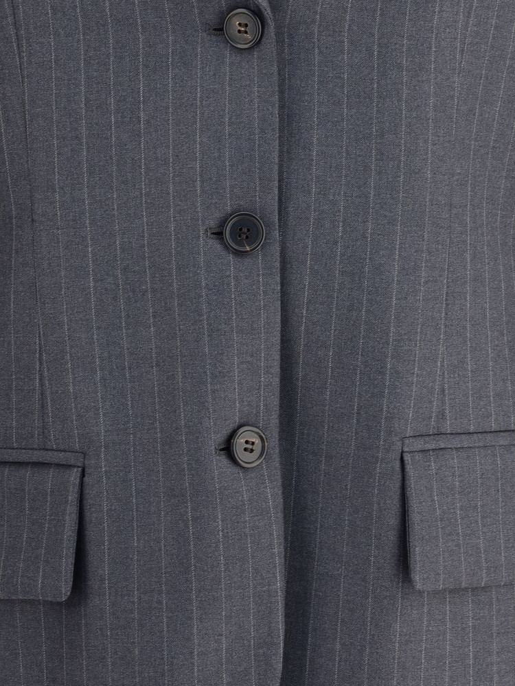 Gray Fleece Wool Blazer Miu Miu