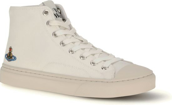 White Cotton High Top Sneakers Vivienne Westwood