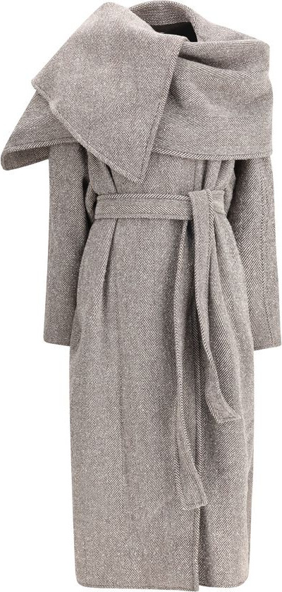 Brown Fleece Wool Coat by Ferragamo