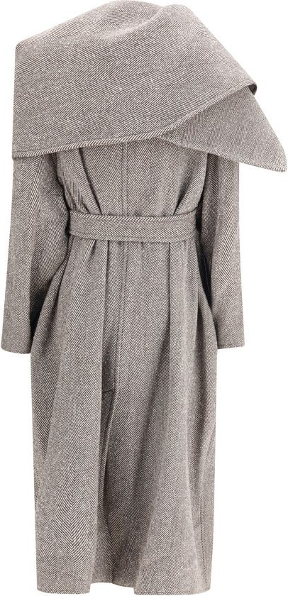 Brown Fleece Wool Coat by Ferragamo