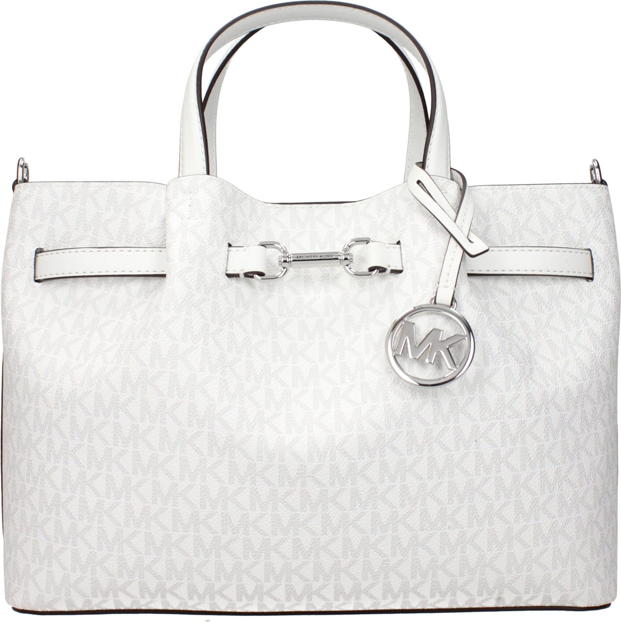 Белая тканевая сумка Michael Kors